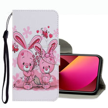 Load image into Gallery viewer, Coloured Drawing Pattern Leather Phone Case, For iPhone 13 mini, For iPhone 13, For iPhone 13 Pro
