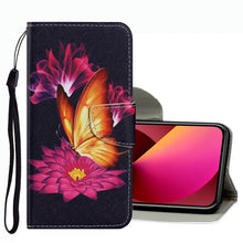Load image into Gallery viewer, Coloured Drawing Pattern Leather Phone Case, For iPhone 13 mini, For iPhone 13, For iPhone 13 Pro