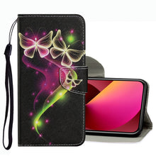 Load image into Gallery viewer, Coloured Drawing Pattern Leather Phone Case, For iPhone 13 mini, For iPhone 13, For iPhone 13 Pro