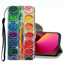 Load image into Gallery viewer, Coloured Drawing Pattern Leather Phone Case, For iPhone 13 mini, For iPhone 13, For iPhone 13 Pro