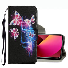 Load image into Gallery viewer, Coloured Drawing Pattern Leather Phone Case, For iPhone 13 mini, For iPhone 13, For iPhone 13 Pro