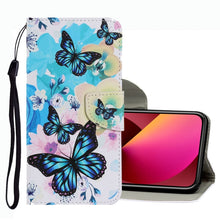 Load image into Gallery viewer, Coloured Drawing Pattern Leather Phone Case, For iPhone 13 mini, For iPhone 13, For iPhone 13 Pro