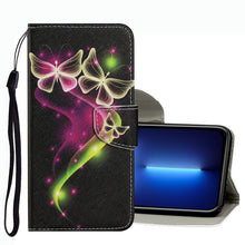 Load image into Gallery viewer, Coloured Drawing Pattern Leather Phone Case, For iPhone 13 Pro Max
