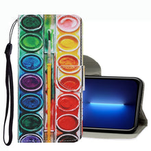 Load image into Gallery viewer, Coloured Drawing Pattern Leather Phone Case, For iPhone 13 Pro Max