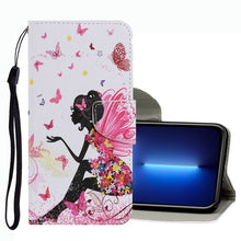Load image into Gallery viewer, Coloured Drawing Pattern Leather Phone Case, For iPhone 13 Pro Max