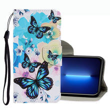 Load image into Gallery viewer, Coloured Drawing Pattern Leather Phone Case, For iPhone 13 Pro Max