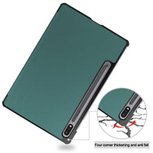 Load image into Gallery viewer, Three-folding Holder Custer Texture Leather Tablet Case, For Samsung Galaxy Tab S8