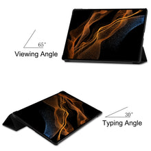 Load image into Gallery viewer, Three-folding Holder Custer Texture Leather Tablet Case, For Samsung Galaxy Tab S8 Ultra