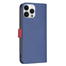 Load image into Gallery viewer, BF13 Color Matching Cross Texture Leather Phone Case, For iPhone 13 Pro Max
