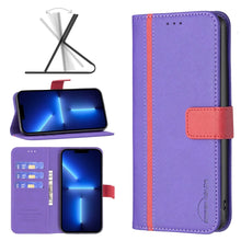 Load image into Gallery viewer, BF13 Color Matching Cross Texture Leather Phone Case, For iPhone 13 Pro Max