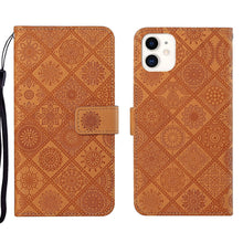Load image into Gallery viewer, Ethnic Style Embossed Pattern Leather Phone Case, For iPhone 13, For iPhone 13 Pro, For iPhone 13 Pro Max, For iPhone 13 mini