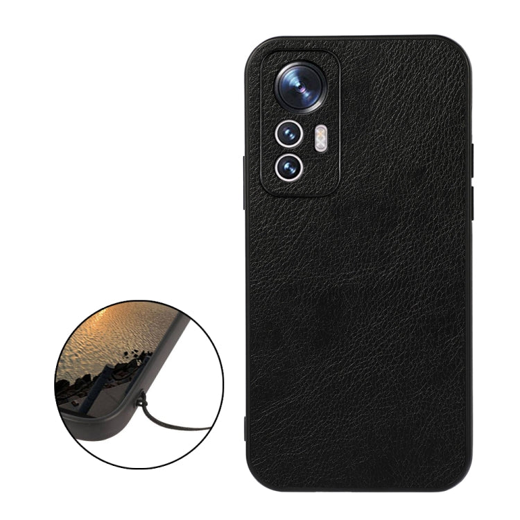 Accurate Hole Two-color Litchi Texture PU Phone Case, For Xiaomi Mi 12 Lite