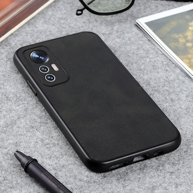 Accurate Hole Two-color Calf Texture PU Phone Case, For Xiaomi Mi 12 Lite