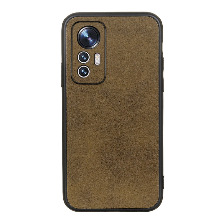 Accurate Hole Two-color Calf Texture PU Phone Case, For Xiaomi Mi 12 Lite
