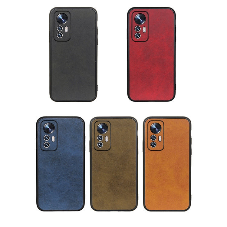 Accurate Hole Two-color Calf Texture PU Phone Case, For Xiaomi Mi 12 Lite