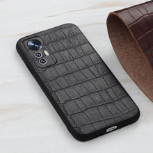 Load image into Gallery viewer, Fine Hole Crocodile Texture Genuine Leather Phone Case, For Xiaomi Mi 12 Lite