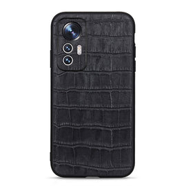 Fine Hole Crocodile Texture Genuine Leather Phone Case, For Xiaomi Mi 12 Lite
