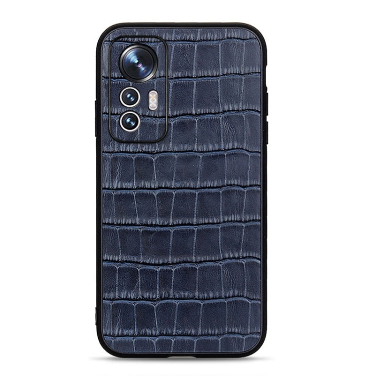 Fine Hole Crocodile Texture Genuine Leather Phone Case, For Xiaomi Mi 12 Lite