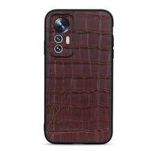 Load image into Gallery viewer, Fine Hole Crocodile Texture Genuine Leather Phone Case, For Xiaomi Mi 12 Lite