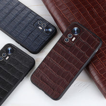 Load image into Gallery viewer, Fine Hole Crocodile Texture Genuine Leather Phone Case, For Xiaomi Mi 12 Lite