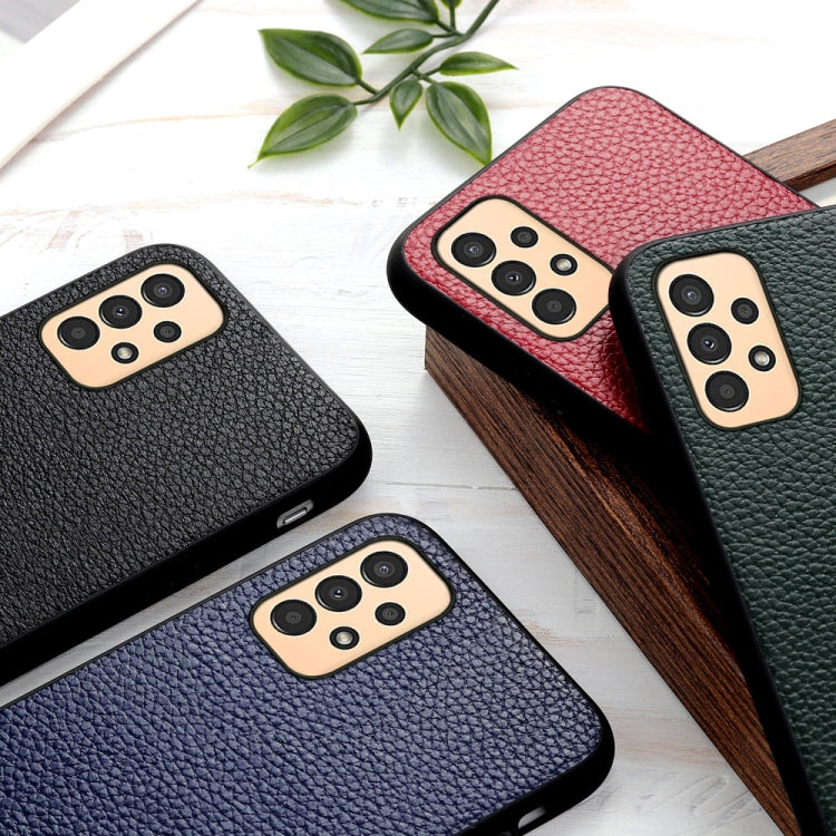 Litchi Texture Genuine Leather Phone Case, For Samsung Galaxy A13 4G