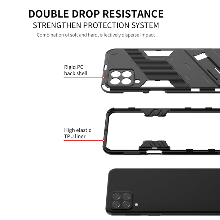 Punk Armor 2 in 1 PC + TPU Shockproof Phone Case with Invisible Holder, For Samsung Galaxy M33 5G India, For Samsung Galaxy M33 5G