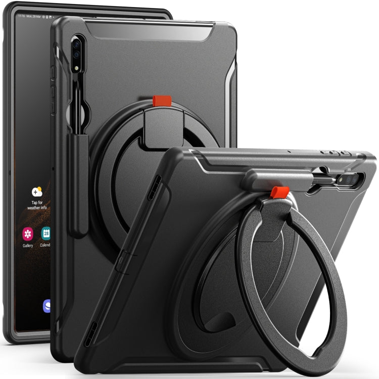 360 Rotation Handle Grip TPU + PC Tablet Case, For Samsung Galaxy Tab S10 Ultra / S9 Ultra /  S8 Ultra