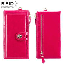 Load image into Gallery viewer, 3506 Oil Wax Vintage Texture RFID Anti-Degaussing Hand Held Wallet for Ladies
