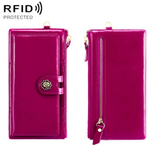 Load image into Gallery viewer, 3506 Oil Wax Vintage Texture RFID Anti-Degaussing Hand Held Wallet for Ladies