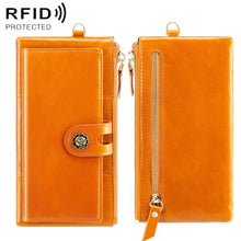 Load image into Gallery viewer, 3506 Oil Wax Vintage Texture RFID Anti-Degaussing Hand Held Wallet for Ladies