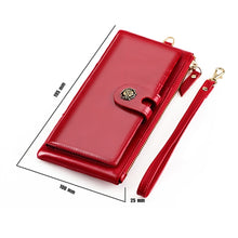 Load image into Gallery viewer, 3506 Oil Wax Vintage Texture RFID Anti-Degaussing Hand Held Wallet for Ladies