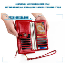 Load image into Gallery viewer, 3506 Oil Wax Vintage Texture RFID Anti-Degaussing Hand Held Wallet for Ladies