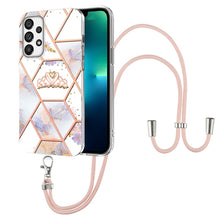 Load image into Gallery viewer, Splicing Marble Flower Pattern TPU Phone Case with Lanyard, For Samsung Galaxy A73 5G, For Samsung Galaxy Note20, For Samsung Galaxy Note20 Ultra, For Samsung Galaxy S22 5G, For Samsung Galaxy S22+ 5G, For Samsung Galaxy S22 Ultra 5G
