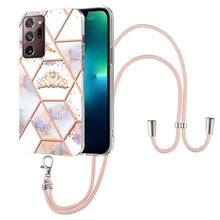 Load image into Gallery viewer, Splicing Marble Flower Pattern TPU Phone Case with Lanyard, For Samsung Galaxy A73 5G, For Samsung Galaxy Note20, For Samsung Galaxy Note20 Ultra, For Samsung Galaxy S22 5G, For Samsung Galaxy S22+ 5G, For Samsung Galaxy S22 Ultra 5G