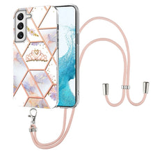 Load image into Gallery viewer, Splicing Marble Flower Pattern TPU Phone Case with Lanyard, For Samsung Galaxy A73 5G, For Samsung Galaxy Note20, For Samsung Galaxy Note20 Ultra, For Samsung Galaxy S22 5G, For Samsung Galaxy S22+ 5G, For Samsung Galaxy S22 Ultra 5G