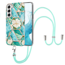 Load image into Gallery viewer, Splicing Marble Flower Pattern TPU Phone Case with Lanyard, For Samsung Galaxy A73 5G, For Samsung Galaxy Note20, For Samsung Galaxy Note20 Ultra, For Samsung Galaxy S22 5G, For Samsung Galaxy S22+ 5G, For Samsung Galaxy S22 Ultra 5G