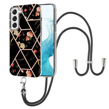 Load image into Gallery viewer, Splicing Marble Flower Pattern TPU Phone Case with Lanyard, For Samsung Galaxy A73 5G, For Samsung Galaxy Note20, For Samsung Galaxy Note20 Ultra, For Samsung Galaxy S22 5G, For Samsung Galaxy S22+ 5G, For Samsung Galaxy S22 Ultra 5G