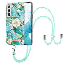 Load image into Gallery viewer, Splicing Marble Flower Pattern TPU Phone Case with Lanyard, For Samsung Galaxy A73 5G, For Samsung Galaxy Note20, For Samsung Galaxy Note20 Ultra, For Samsung Galaxy S22 5G, For Samsung Galaxy S22+ 5G, For Samsung Galaxy S22 Ultra 5G