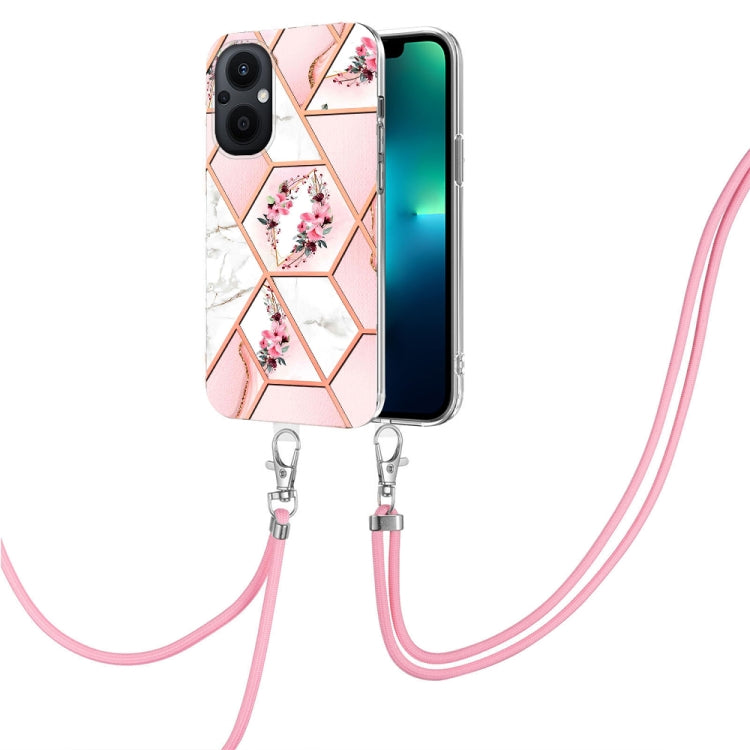 Splicing Marble Flower Pattern TPU Phone Case with Lanyard, For OnePlus Nord N20 5G, For Xiaomi Redmi Note 9 / 10X 4G, For Xiaomi Redmi Note 11 5G Chinese, For Xiaomi Redmi Note 11 Pro 5G / 4G Foreign, For Xiaomi Redmi Note 11 Pro / Note 11 Pro+       ...