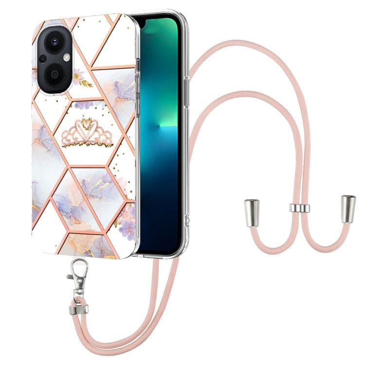 Splicing Marble Flower Pattern TPU Phone Case with Lanyard, For OnePlus Nord N20 5G, For Xiaomi Redmi Note 9 / 10X 4G, For Xiaomi Redmi Note 11 5G Chinese, For Xiaomi Redmi Note 11 Pro 5G / 4G Foreign, For Xiaomi Redmi Note 11 Pro / Note 11 Pro+       ...