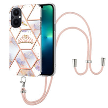 Load image into Gallery viewer, Splicing Marble Flower Pattern TPU Phone Case with Lanyard, For OnePlus Nord N20 5G, For Xiaomi Redmi Note 9 / 10X 4G, For Xiaomi Redmi Note 11 5G Chinese, For Xiaomi Redmi Note 11 Pro 5G / 4G Foreign, For Xiaomi Redmi Note 11 Pro / Note 11 Pro+       ...