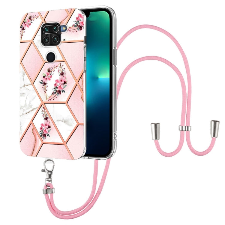 Splicing Marble Flower Pattern TPU Phone Case with Lanyard, For OnePlus Nord N20 5G, For Xiaomi Redmi Note 9 / 10X 4G, For Xiaomi Redmi Note 11 5G Chinese, For Xiaomi Redmi Note 11 Pro 5G / 4G Foreign, For Xiaomi Redmi Note 11 Pro / Note 11 Pro+       ...