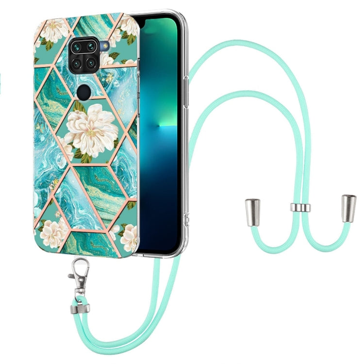 Splicing Marble Flower Pattern TPU Phone Case with Lanyard, For OnePlus Nord N20 5G, For Xiaomi Redmi Note 9 / 10X 4G, For Xiaomi Redmi Note 11 5G Chinese, For Xiaomi Redmi Note 11 Pro 5G / 4G Foreign, For Xiaomi Redmi Note 11 Pro / Note 11 Pro+       ...