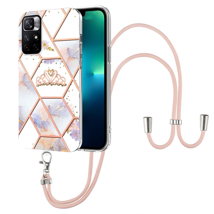 Splicing Marble Flower Pattern TPU Phone Case with Lanyard, For OnePlus Nord N20 5G, For Xiaomi Redmi Note 9 / 10X 4G, For Xiaomi Redmi Note 11 5G Chinese, For Xiaomi Redmi Note 11 Pro 5G / 4G Foreign, For Xiaomi Redmi Note 11 Pro / Note 11 Pro+       ...