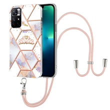 Load image into Gallery viewer, Splicing Marble Flower Pattern TPU Phone Case with Lanyard, For OnePlus Nord N20 5G, For Xiaomi Redmi Note 9 / 10X 4G, For Xiaomi Redmi Note 11 5G Chinese, For Xiaomi Redmi Note 11 Pro 5G / 4G Foreign, For Xiaomi Redmi Note 11 Pro / Note 11 Pro+       ...