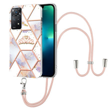 Load image into Gallery viewer, Splicing Marble Flower Pattern TPU Phone Case with Lanyard, For OnePlus Nord N20 5G, For Xiaomi Redmi Note 9 / 10X 4G, For Xiaomi Redmi Note 11 5G Chinese, For Xiaomi Redmi Note 11 Pro 5G / 4G Foreign, For Xiaomi Redmi Note 11 Pro / Note 11 Pro+       ...