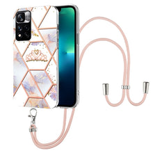 Load image into Gallery viewer, Splicing Marble Flower Pattern TPU Phone Case with Lanyard, For OnePlus Nord N20 5G, For Xiaomi Redmi Note 9 / 10X 4G, For Xiaomi Redmi Note 11 5G Chinese, For Xiaomi Redmi Note 11 Pro 5G / 4G Foreign, For Xiaomi Redmi Note 11 Pro / Note 11 Pro+       ...