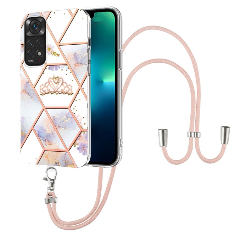 Splicing Marble Flower Pattern TPU Phone Case with Lanyard, For OnePlus Nord N20 5G, For Xiaomi Redmi Note 9 / 10X 4G, For Xiaomi Redmi Note 11 5G Chinese, For Xiaomi Redmi Note 11 Pro 5G / 4G Foreign, For Xiaomi Redmi Note 11 Pro / Note 11 Pro+       ...