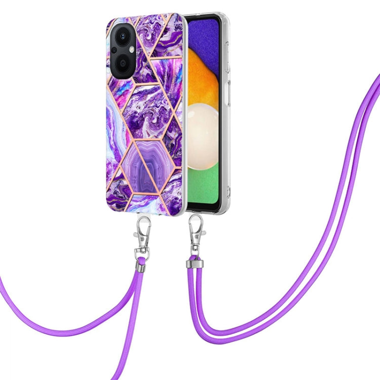 Electroplating Splicing Marble TPU Phone Case with Lanyard, For OnePlus Nord N20 5G, For Xiaomi Redmi Note 9 / 10X 4G, For Xiaomi Redmi Note 11 5G Chinese, For Xiaomi Redmi Note 11 Pro 5G / 4G Foreign, For Xiaomi Redmi Note 11 Pro / Note 11 Pro+       ...