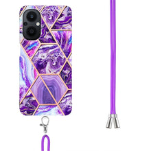 Load image into Gallery viewer, Electroplating Splicing Marble TPU Phone Case with Lanyard, For OnePlus Nord N20 5G, For Xiaomi Redmi Note 9 / 10X 4G, For Xiaomi Redmi Note 11 5G Chinese, For Xiaomi Redmi Note 11 Pro 5G / 4G Foreign, For Xiaomi Redmi Note 11 Pro / Note 11 Pro+       ...